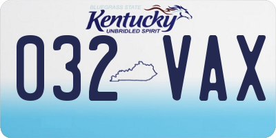 KY license plate 032VAX