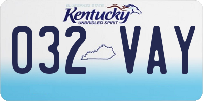 KY license plate 032VAY