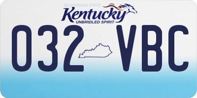 KY license plate 032VBC