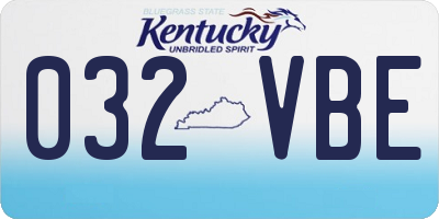 KY license plate 032VBE