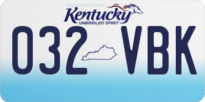KY license plate 032VBK