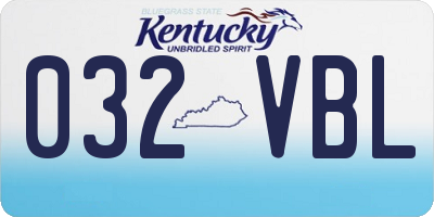 KY license plate 032VBL