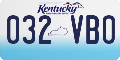 KY license plate 032VBO