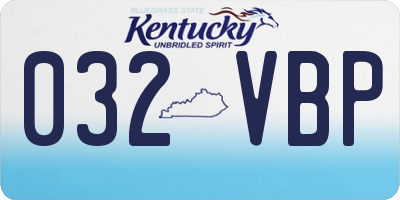 KY license plate 032VBP