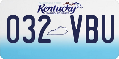 KY license plate 032VBU