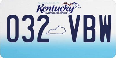 KY license plate 032VBW