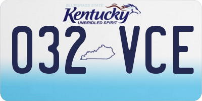 KY license plate 032VCE