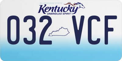 KY license plate 032VCF