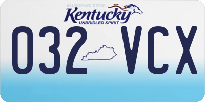KY license plate 032VCX
