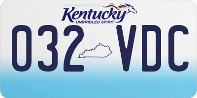 KY license plate 032VDC