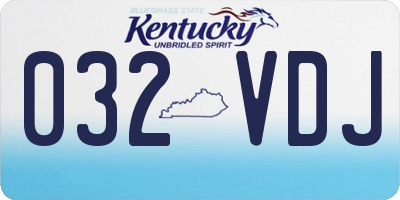 KY license plate 032VDJ