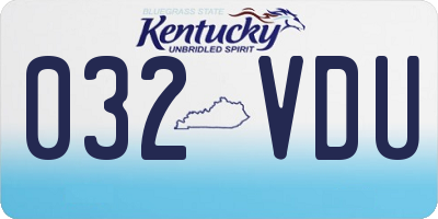 KY license plate 032VDU