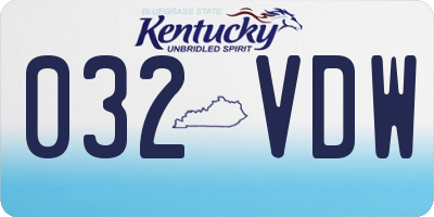 KY license plate 032VDW