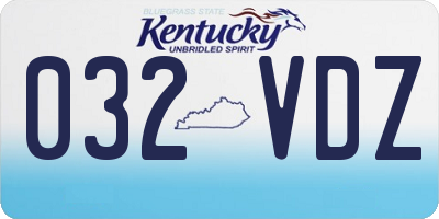 KY license plate 032VDZ