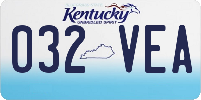 KY license plate 032VEA