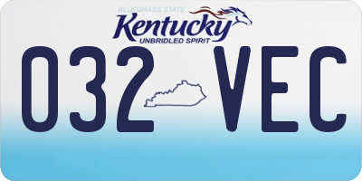 KY license plate 032VEC