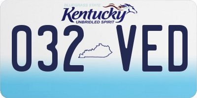 KY license plate 032VED