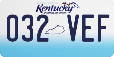 KY license plate 032VEF