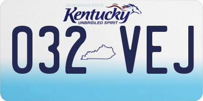 KY license plate 032VEJ