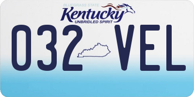 KY license plate 032VEL
