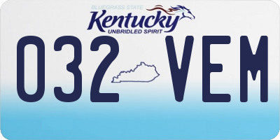 KY license plate 032VEM