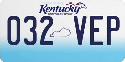 KY license plate 032VEP