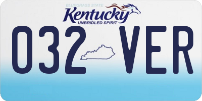 KY license plate 032VER