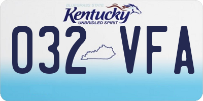 KY license plate 032VFA