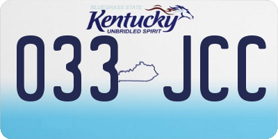 KY license plate 033JCC