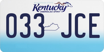 KY license plate 033JCE