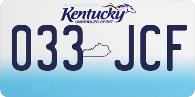 KY license plate 033JCF