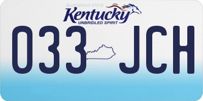 KY license plate 033JCH