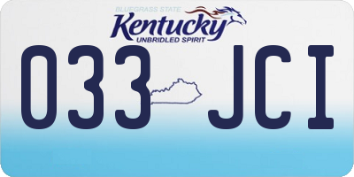 KY license plate 033JCI