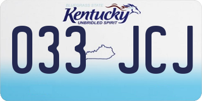 KY license plate 033JCJ