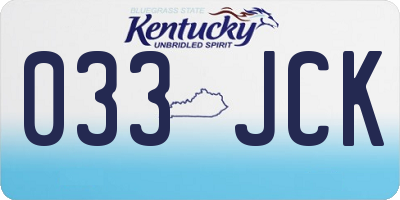 KY license plate 033JCK