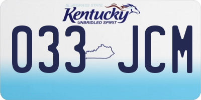 KY license plate 033JCM