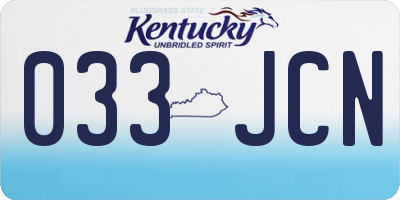 KY license plate 033JCN