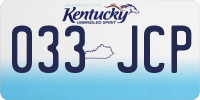 KY license plate 033JCP