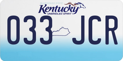 KY license plate 033JCR