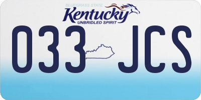 KY license plate 033JCS
