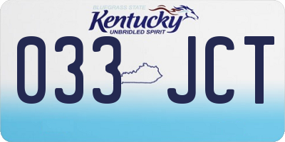 KY license plate 033JCT