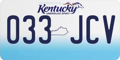 KY license plate 033JCV
