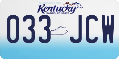 KY license plate 033JCW