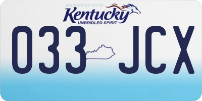 KY license plate 033JCX