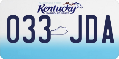 KY license plate 033JDA
