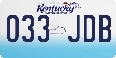 KY license plate 033JDB