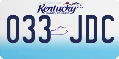 KY license plate 033JDC