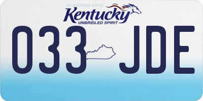 KY license plate 033JDE