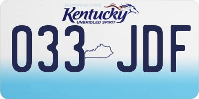 KY license plate 033JDF