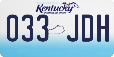 KY license plate 033JDH
